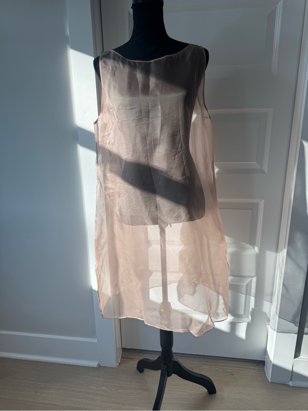 New Eileen Fisher Washed Silk Organza Layering Dress size M - Picture 5 of 11